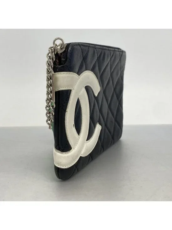 Chanel Pouch Cambon Lambskin Black Silver - Picture 2 of 10